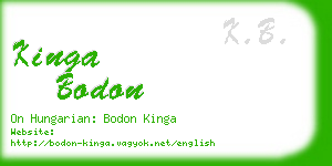 kinga bodon business card